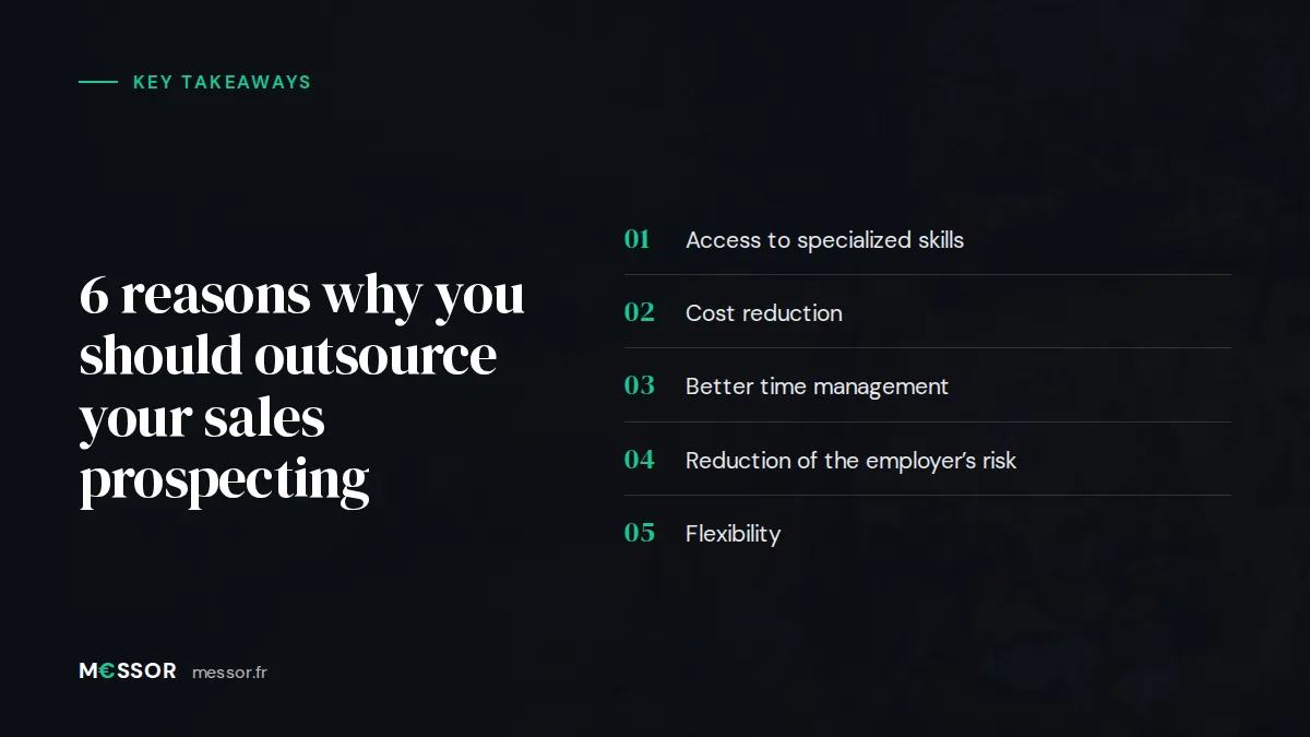 Infographic: the 5 key takeaways from “6 reasons why you should outsource your sales prospecting”