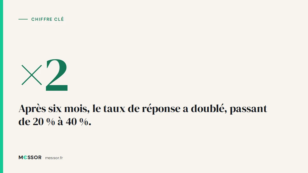 Chiffre clé : Après six mois, le taux de réponse a doublé, passant de 20 % à 40 %.