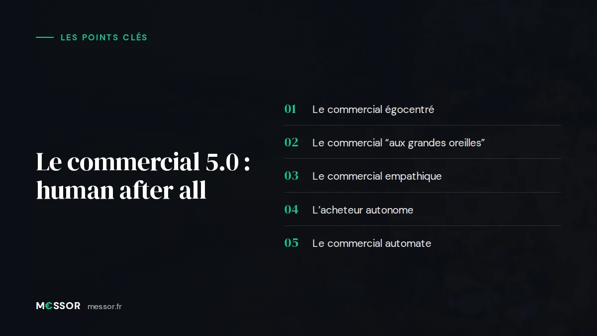 Infographie : les 5 points clés de l’article « Le commercial 5.0 : Human After All »