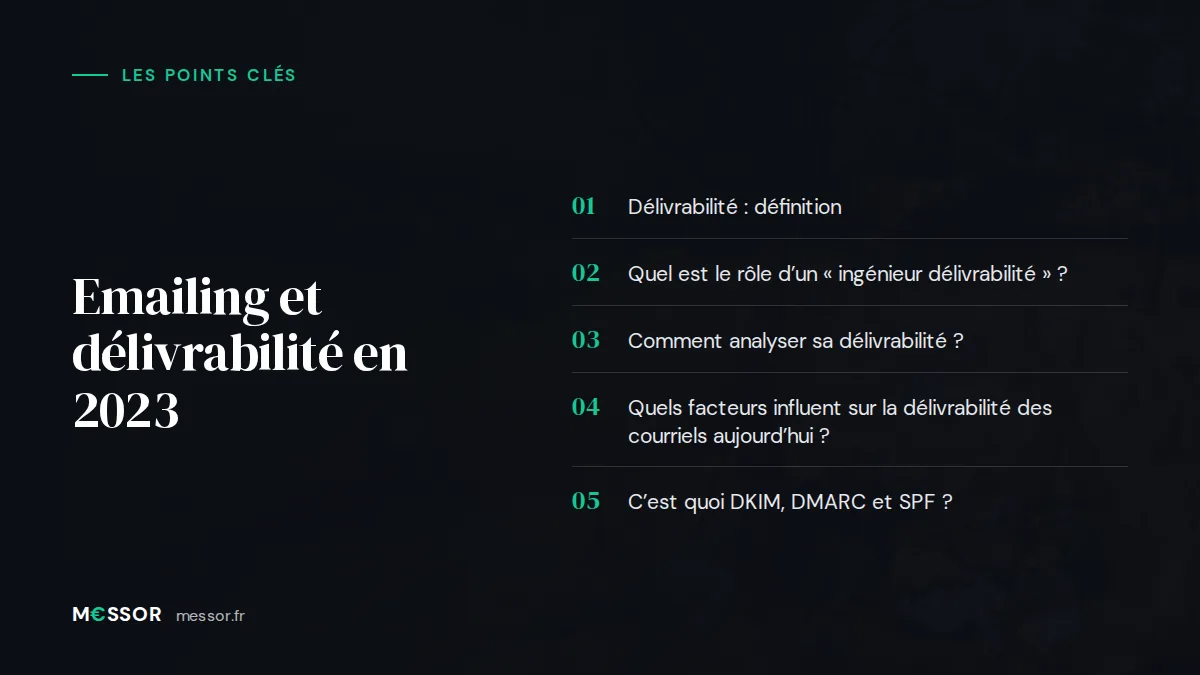 Infographie : les 5 points clés de l’article « Emailing et délivrabilité en 2023 »